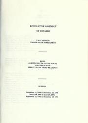 Cover of: Bills. by Ontario. Legislative Assembly., Ontario. Legislative Assembly.