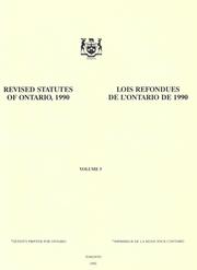 Cover of: Revised statutes of Ontario, 1990 = by Ontario.