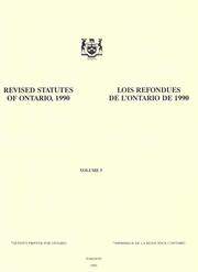 Cover of: Revised statutes of Ontario, 1990 = by Ontario., Ontario.