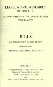 Cover of: Bills. by Ontario. Legislative Assembly., Ontario. Legislative Assembly.