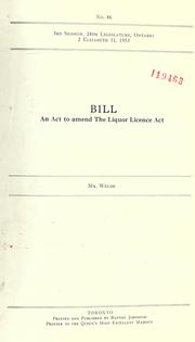 Cover of: Bills. by Ontario. Legislative Assembly., Ontario. Legislative Assembly.