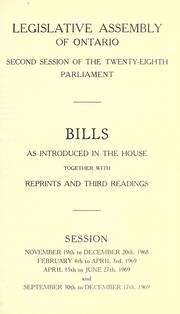 Cover of: Bills. by Ontario. Legislative Assembly.