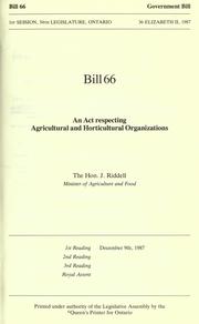 Cover of: Bills. by Ontario. Legislative Assembly.