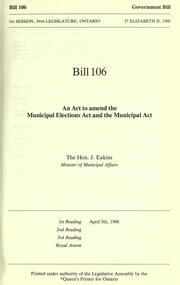 Cover of: Bills. by Ontario. Legislative Assembly., Ontario. Legislative Assembly.