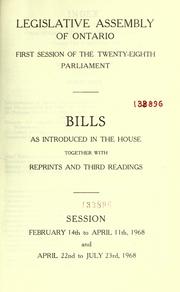 Cover of: Bills. by Ontario. Legislative Assembly.