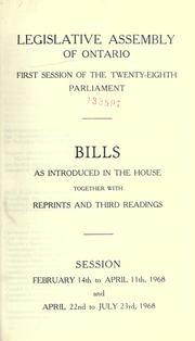 Cover of: Bills. by Ontario. Legislative Assembly.