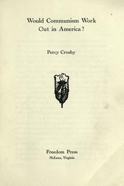 Cover of: Would communism work out in America? by Percy L. Crosby