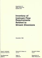 Inventory of instream flow requirements related to stream diversions