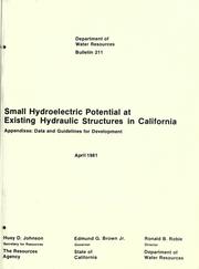 Cover of: Small hydroelectric potential at existing hydraulic structures in California.