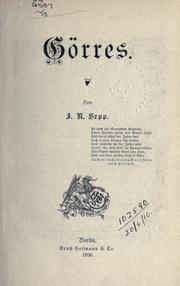 Cover of: Görres. by Johann Nepomuck Sepp, Johann Nepomuck Sepp