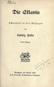 Cover of: Sklavin.: Schauspiel in vier Aufzügen.