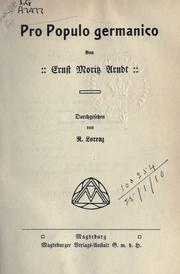 Cover of: Ernst Moritz Arndts Werke ...