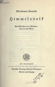 Cover of: Himmelsvolk by Waldemar Bonsels