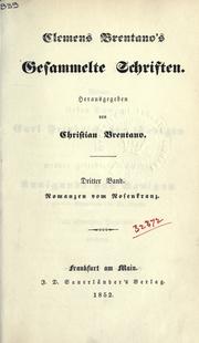 Cover of: Gesammelte Schriften by Clemens Brentano