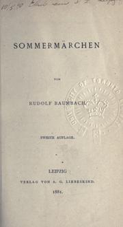 Cover of: Sommermärchen by Rudolf Baumbach