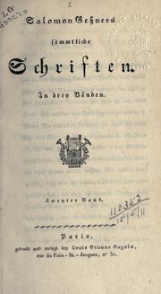 Cover of: Sämtliche Schriften. by Salomon Gessner