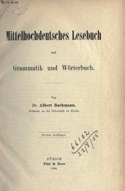 Mittelhochdeutsches Lesebuch by Albert Bachmann