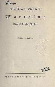 Cover of: Wartalun by Waldemar Bonsels