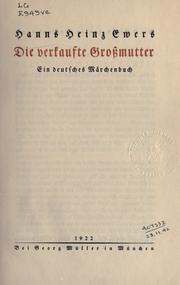 Cover of: verkaufte Grossmutter: ein deutsches Märchenbuch.