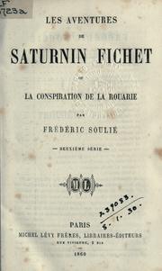 Cover of: aventures de Saturnin Fichet: ou, la conspiration de la rouarie.