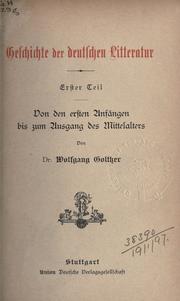 Cover of: Geschichte der deutschen Litteratur. by Wolfgang Golther
