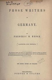 Cover of: Prose writers of Germany.