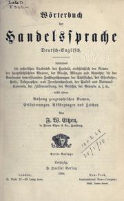Cover of: Wörterbuch der Handelssprache Deutsch-Englisch.