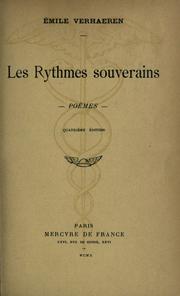 Cover of: Les rythmes souveraines by Emile Verhaeren