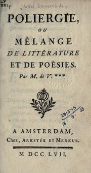 Cover of: Poliergie by Emer de Vattel