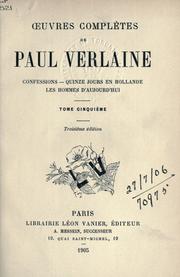 Cover of: Oeuvres complètes. by Paul Verlaine