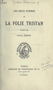 Cover of: Les deux poèmes de La folie Tristan