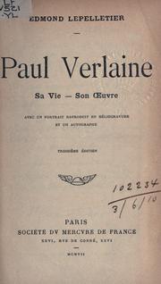 Cover of: Paul Verlaine by Edmond Lepelletier