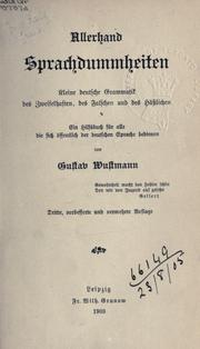 Allerhand Sprachdummheiten by Gustav Wustmann