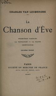 Cover of: chanson d'Ève.