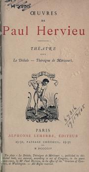 Cover of: Théâtre. by Paul Hervieu