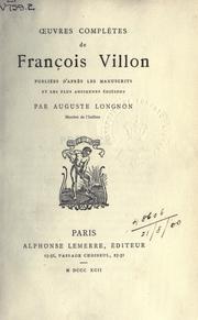 Cover of: Oeuvres complètes by François Villon