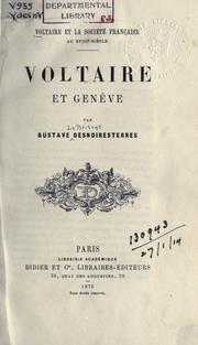 Cover of: Voltaire et la société française au XVIIIe siècle ... by Gustave Le Brisoys Desnoiresterres