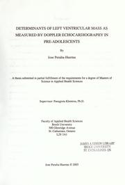 Determinants of left ventricular mass as measured by Doppler echocardiography in pre-adolescents by Jose Peralta-Huertas