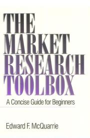 Cover of: The market research toolbox by Edward F. McQuarrie