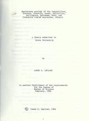 Cover of: Quaternary geology of the Campbellford, Trenton, Consecon, Tweed, Belleville, Wellington, Sydenham, Bath, and Yorkshire Island map-areas, Ontario by James G. Leyland, James G. Leyland