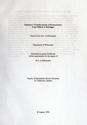 Cover of: Gadamer's transformation of hermeneutics by Martin Ford - undifferentiated