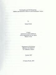 Capa de Psychopathy and self-monitoring