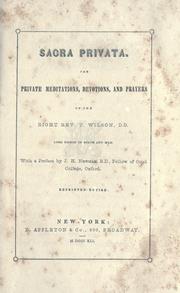 Cover of: Sacra privata by Wilson, Thomas, Thomas Wilson, Thomas Wilson, Wilson, Thomas