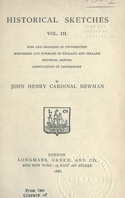 Cover of: Historical sketches. by John Henry Newman