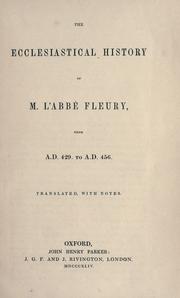 Cover of: The ecclesiastical history of M. l'abbé Fleury. by Fleury, Claude