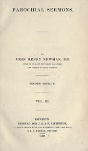 Cover of: Parochial sermons by John Henry Newman