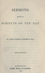 Cover of: Sermons bearing on subjects of the day by John Henry Newman