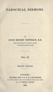 Cover of: Parochial sermons. by John Henry Newman, John Henry Newman