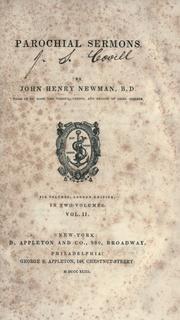 Cover of: Parochial sermons by John Henry Newman, John Henry Newman