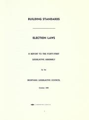 Cover of: Building standards.: Election laws.